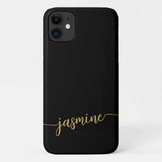 Girl Minimalistisch Black Monogram Name Script Case-Mate iPhone Hülle