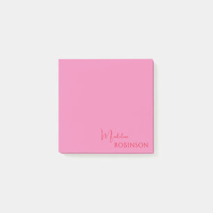 Girl Minimalistisch rosa Monogramm Post-it Klebezettel