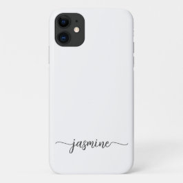 Girl Minimalistisch White Monogram Name Script Case-Mate iPhone Hülle