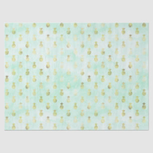 Girl Mint Glam Gold Tropische Ananas Seidenpapier