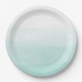 Girl Mint Ombre Wasserfarbe Pappteller