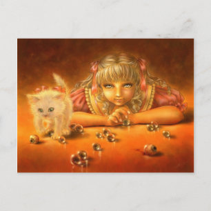 Girl mit Creepy Eyes Macabre Fantasy Postcard Postkarte