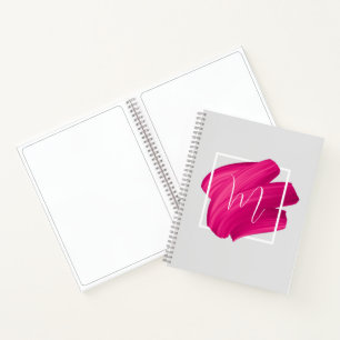 Girl Mit Monogramm Lipstick Smear Paint Smudge Notizbuch