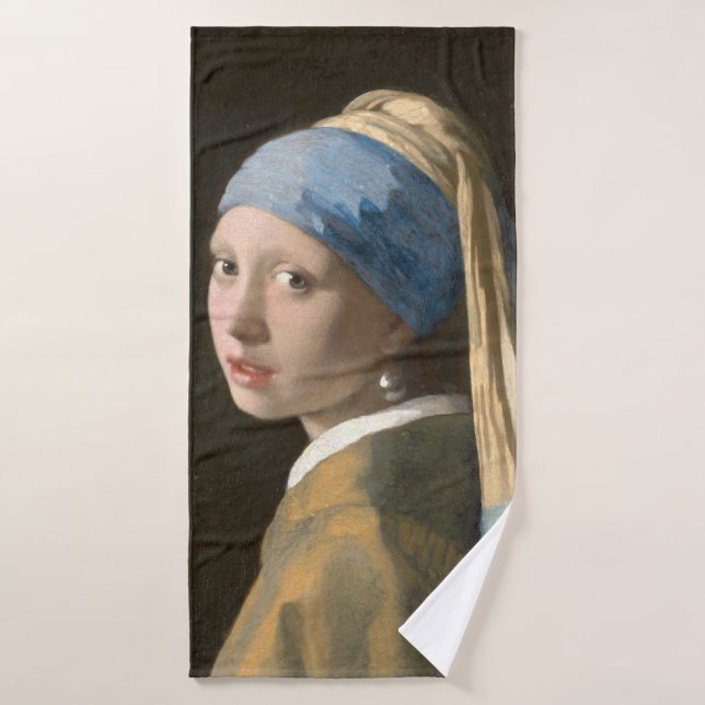 Girl mit Perl Earring-Johannes Vermeer Art Badehandtuch (Badehandtuch)
