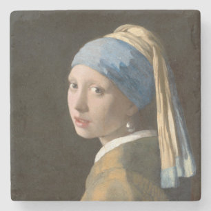 Girl mit Perl Earring-Johannes Vermeer Art Steinuntersetzer