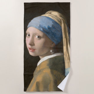 Girl mit Perl Earring-Johannes Vermeer Art Strandtuch