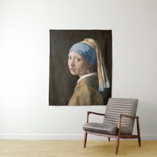 Girl mit Perl Earring-Johannes Vermeer Art Wandteppich