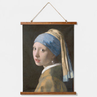 Girl mit Perl Earring-Johannes Vermeer Art Wandteppich Mit Holzrahmen