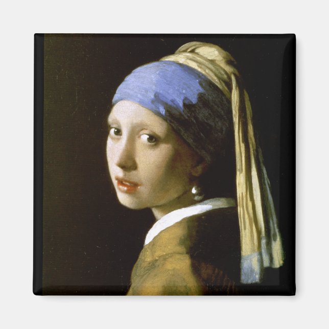 Girl mit Perlmutt Vermeer Fine Art Magnet (Vorne)