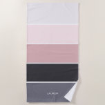 Girl Modern Stripes Personalisiert Strandtuch<br><div class="desc">Personalisieren Sie dieses Design mit Ihrem Namen,  Monogramm oder Text Ihrer Wahl.</div>