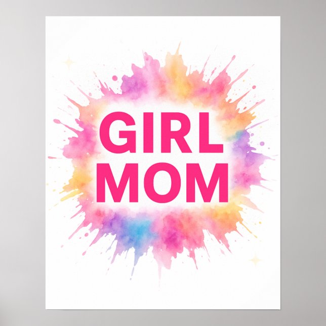 Girl Mom Wall Art – Colorburst Abstract Poster  (Vorne)
