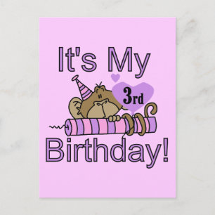 Girl Monkey 3. Geburtstagsgeschenke und Geschenke Postkarte