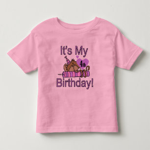 Girl Monkey 4. Geburtstag Tshirts und Geschenke