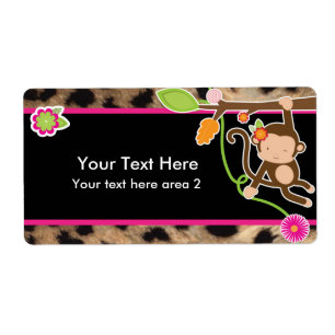 Girl Monkey Chic Safari Dschungel Schwarz Aufklebe