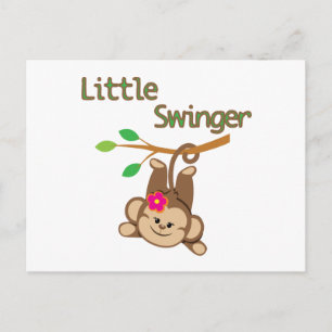 Girl Monkey Little Swinger Postkarte