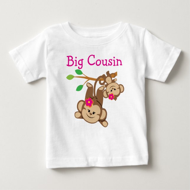 Girl Monkeys Big Cousin Baby T-shirt (Vorderseite)