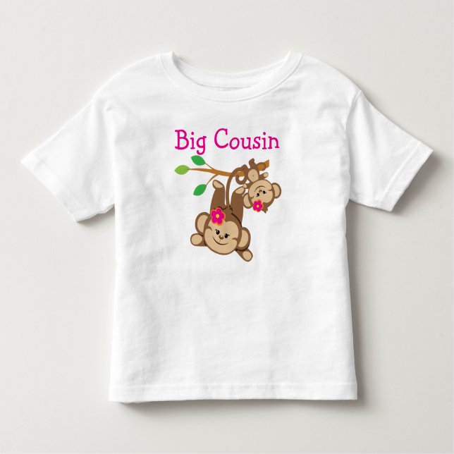Girl Monkeys Big Cousin Kleinkind T-shirt (Vorderseite)