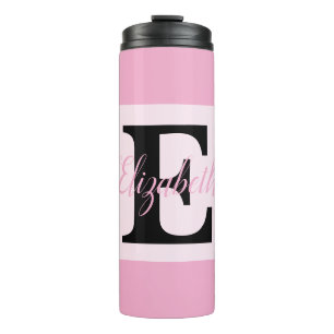 Girl Monogram und Name pink lila Luggage Thermosbecher