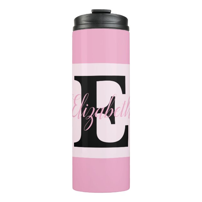 Girl Monogram und Name pink lila Luggage Thermosbecher (Vorderseite)