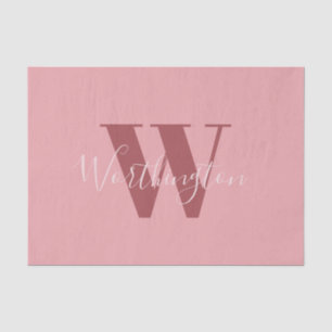 Girl Monogramm und Name Rosa rot Seidenpapier