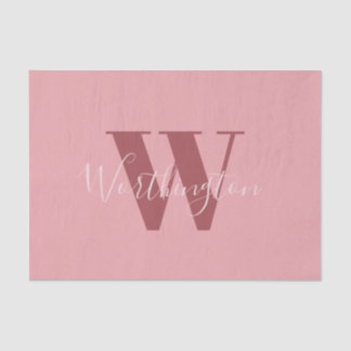 Girl Monogramm und Name Rosa rot Seidenpapier