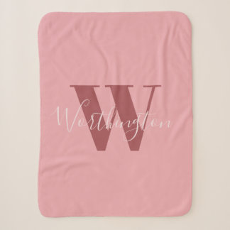 Girl Monogramm und Name Rosa rot Sherpadecke