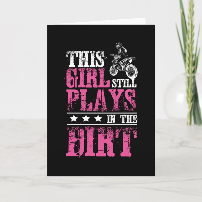 Girl Motocross Dirt Bike Karte (Vorderseite)