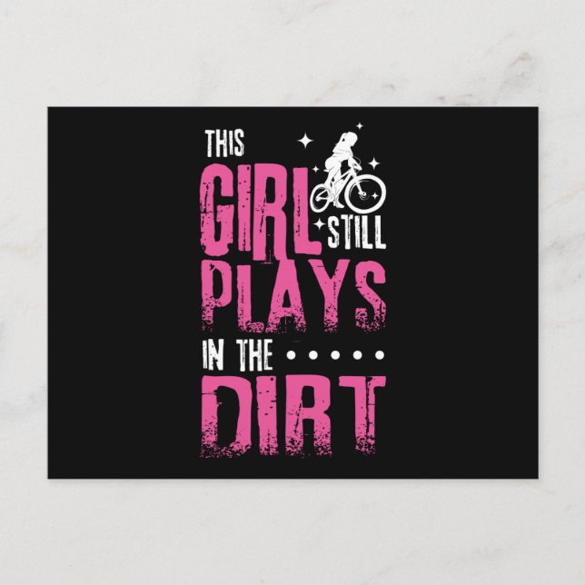 Girl Mountain Biker Downhill Postkarte (Vorderseite)