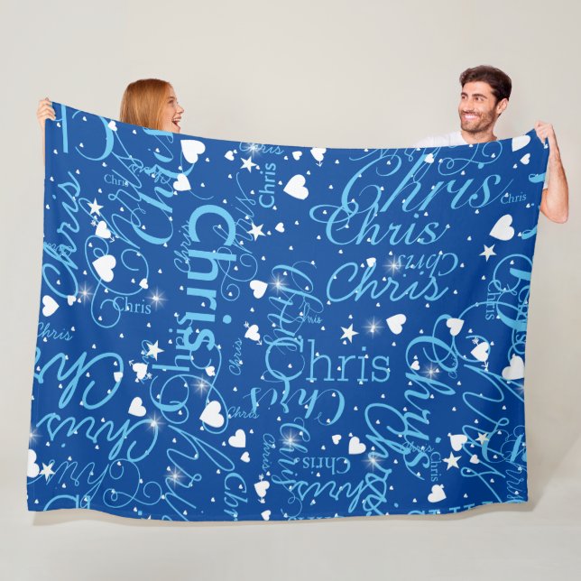Girl Name Girly Personalisiert Sky Blue Fleecedecke (Beispiel)