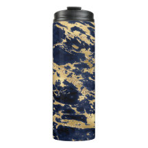 Girl Navy Blue Gold Veins Glitzer Design