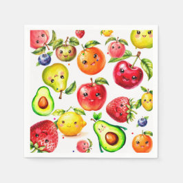 Girl Niedlich Fruit Geburtstag Serviette