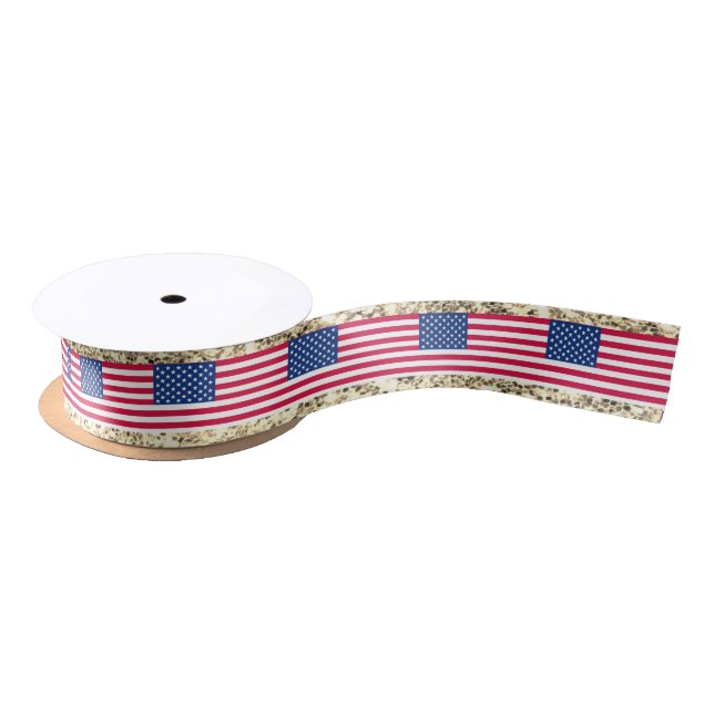 Girl Niedlich Fun Glitzer Patriotic American USA F Satinband (Spule)