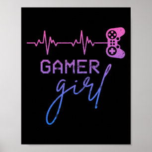Girl Niedlich Heartbeat Gamer for Girl Video Game Poster