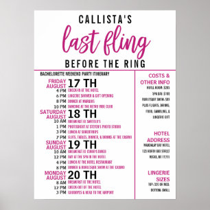 Girl Niedlich Pink Black Junggeselinnen-Abschied T Poster