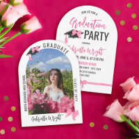 Girl Niedlich Pink Bows Arch Abschluss Celebration