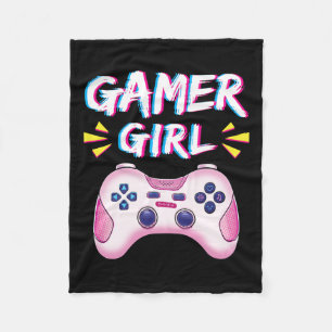 Girl Niedlich Pink Controller Video Game Girl Gami Fleecedecke