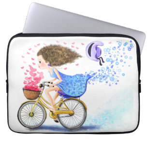 Girl on a Bike Laptop Sleeve Geschenk Romantische 