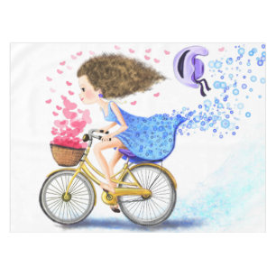 Girl on a Bike Tischtennis Romantische Liebe Tischdecke