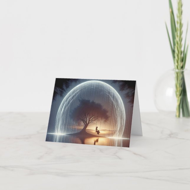 Girl on a Tree Swing Note Card Karte (Vorderseite)