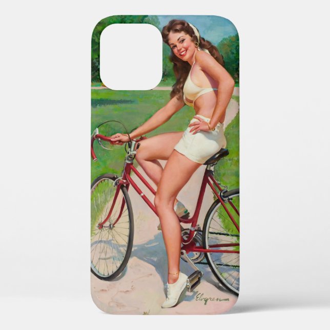 "Girl on Bicycle" iPhone 12 Fall Case-Mate iPhone Hülle (Rückseite)
