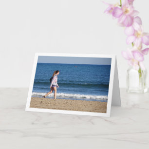 Girl on Playa de la Malvarrosa de Valencia Karte