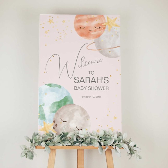 Girl Outer Space Baby Dusche Begrüßungszeichen Poster (Von Creator hochgeladen)