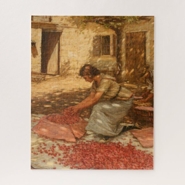 Girl Packing Cherries in der Provence (Frankreich) Puzzle (Vertikal)