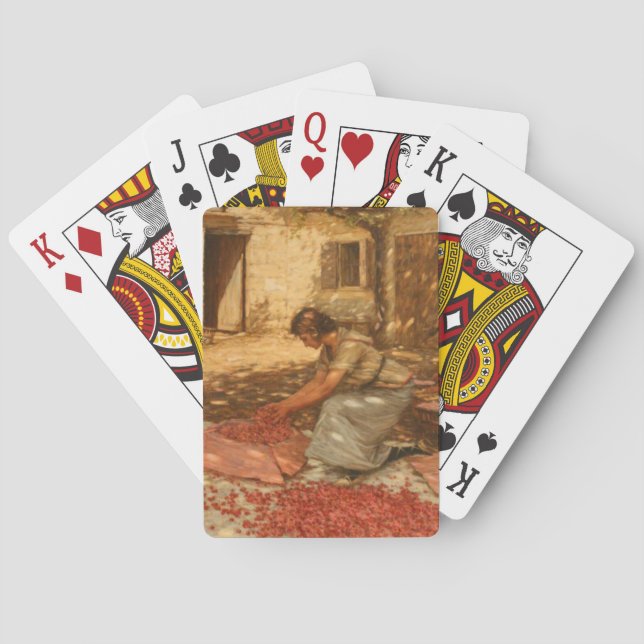 Girl Packing Cherries in der Provence (Frankreich) Spielkarten (Rückseite)