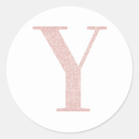 Girl Pale Rose Gold Glitzer Monogram Y