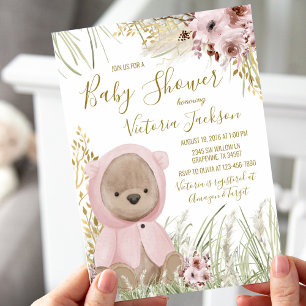 Girl Pampas Grass Baby Dusche Einladung