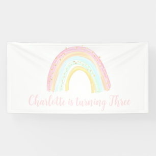 Girl Pastel Rainbow Geburtstagsparty Banner