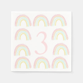 Girl Pastel Rainbow Geburtstagsparty Serviette