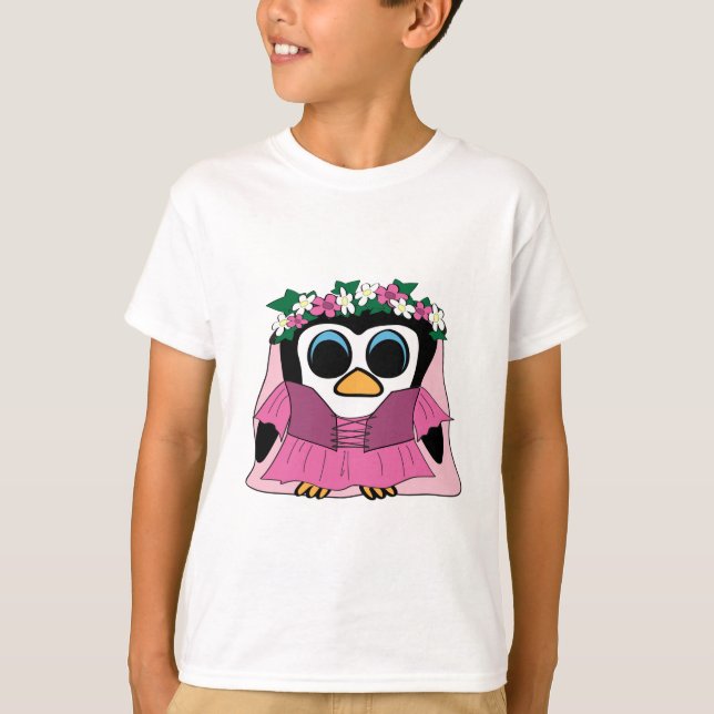 Girl Penguin in Renaissance Dress T-Shirt (Vorderseite)