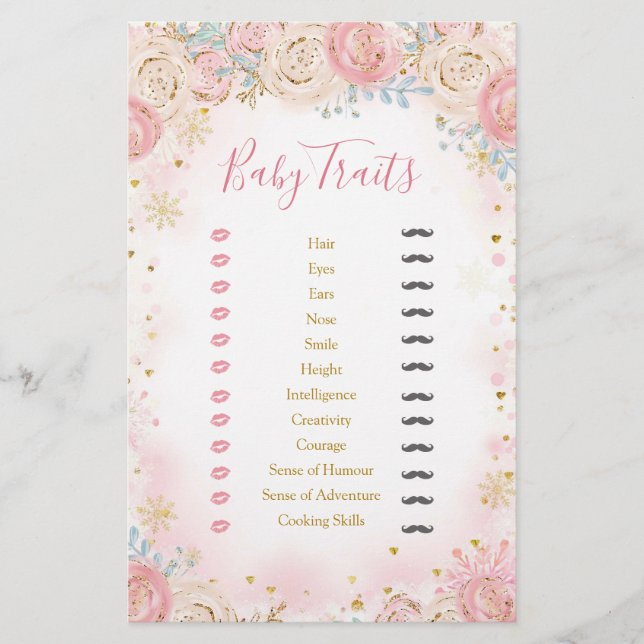 Girl Penguin Winter Snowflake Baby Tracks (Vorderseite)